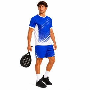 Uniforme de Pádel Transpirable Personalizado para Verano, Ropa Deportiva para Hombre con Estampado por Transferencia de Calor, 100% Poliéster, Secado Rápido, Manga Corta - Product Image 3