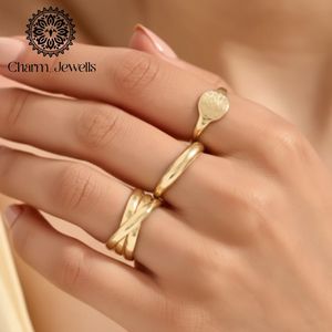 Anillo de Compromiso de Plata con Moissanita Charm Jewells, con Engaste de Puntas Chapado en Oro de 14K, Diseño Geométrico Minimalista, Unisex, para Uso Diario - Product Image 3
