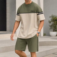 Ensemble de survêtement décontracté unisexe minimaliste avec t-shirt à col rond |   Imprimé estival 100% coton léger respirant à séchage rapide tendance