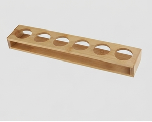 Support en bois pour verres, rectangulaire, à un seul niveau, pour la cuisine, pour boissons, design minimaliste, type sur pied - Product Image 1