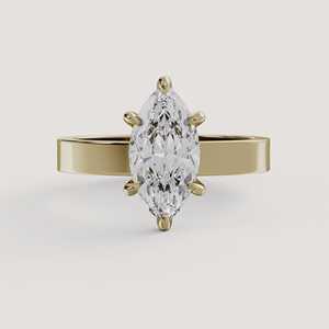 แหวนเพชรทรงมาร์คีส์ 3 กะรัต เพชรเลี้ยงในห้องปฏิบัติการ วงแบน ทองคำแท้ 10K 14K 18K ขนาด 3 มม. แหวนหมั้นแบบโซลิแทร์ ราคาขายส่ง ผู้ผลิต OEM - Product Image 4