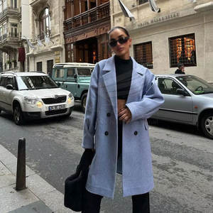 Manteau long pour femme, style tendance, tissu en toile, doublure en coton, respirant, saison froide d'hiver - Product Image 4