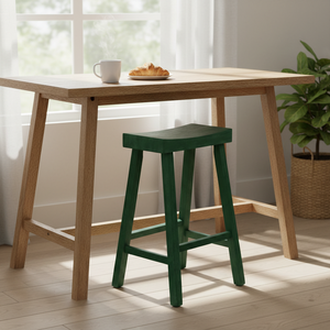 Taburete Alto de Barra, Redondo, de Madera de Caucho Sólida, Moderno, Minimalista, Mueble para el Hogar, Duradero y Ligero - Product Image 4