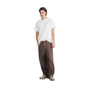 Men's Straight Light Wash 100% Cotton Denim <b>Jeans</b> Pants Custom Logo Embroidery Breathable Eco-Friendly Vintage Style Bulk Sample - Product Image 2