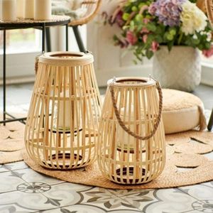 Cheap Wholesale Natural Wicker Candle Holder Woven Decorative Sustainable Suitable For Patio Balcony Garden Decoration - Product Image 3
