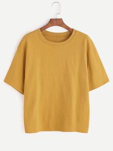 T-shirt surdimensionné pour homme, coupe décontractée, coton, col rond, épaules tombantes, style streetwear décontracté - Product Image 2