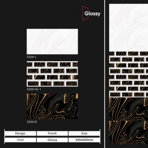 Azulejos de Pared de Cerámica con Acabado Brillante Premium de 300X600MM, Diseño Elegante para Decoración y Estilismo de Interiores de Cocina y Baño - Product Image 1