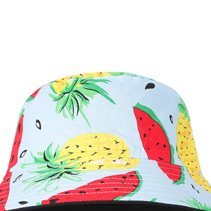 Wholesale Custom Logo 100% Cotton <b>Reversible</b> <b>Bucket</b> <b>Hat</b> Multi-Color Printed Knitted Pattern For Women Men Kids For Daily Use - Product Image 3
