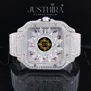 Reloj de Cuarzo Premium con Fecha Automática, Diamantes, Diseño Único, Caja y Correa de Acero Inoxidable, Esfera con Números Arábigos Rosados, Edición Limitada - Product Image 4
