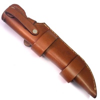 Funda para cuchillo de acero al carbono y cuero inoxidable de alta calidad hecha a mano, con punta caída, color personalizable OEM, cubierta fija duradera y ajustable.