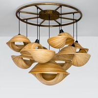 Lustre d'éclairage en bambou d'intérieur minimaliste pendentif en osier nordique abat-jour en bambou fait à la main pour salon et restaurant