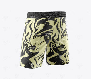 Shorts de bain homme personnalisés à taille élastique mi-haute, séchage rapide, imprimés par transfert thermique, style urbain, anti-plis, pour la plage - Product Image 6