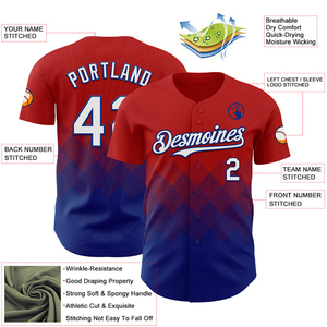 Maillots de baseball personnalisés de qualité supérieure, coupe ample, style unisexe, tissu 100 % polyester et élasthanne, respirant et à séchage rapide - Product Image 4