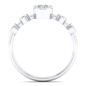 REYES คุณภาพสูง 925 เงินสเตอร์ลิงมอยซาไนต์แหวนหมั้นสำหรับผู้หญิง 14K ทองคำขาวของขวัญวันครบรอบเครื่องประดับชั้นดี - Product Image 4