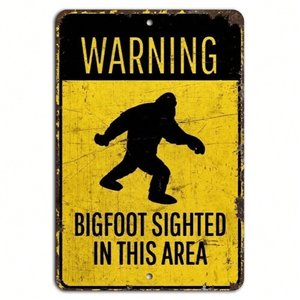 CIFbuy Insegna Rustica di Avvertimento Bigfoot, Divertente Decorazione da Giardino Sasquatch, Insegna da Giardino per Servizio Ritiro TikTok per Temu - Product Image 1