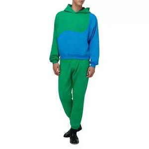 Ensemble de jogging slim pour homme 100 % coton, motif uni imprimé, avec logo personnalisé et col à capuche, idéal pour la gym et le sport - Product Image 1