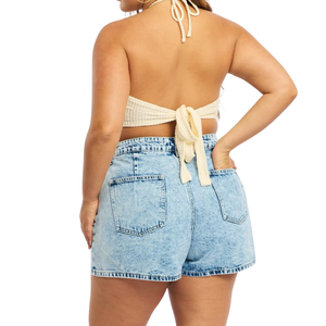 Jupe en jean grande taille pour femmes, tissu en gros, personnalisable, échantillon gratuit, meilleure qualité - Product Image 3