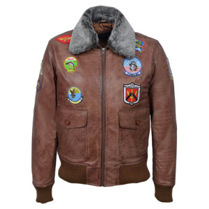 แจ็คเก็ตนักบินหนังวัวแท้ 100% สไตล์วินเทจสำหรับผู้ชาย แบบ Blouson ยี่ห้อ Toop Gunn รุ่น Bomber สตรีทแวร์ - Product Image 1