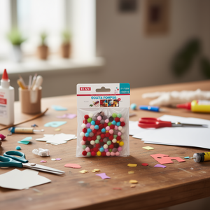 Palline Pompom ILAN 1.0 Cm Multicolore per Decorazioni Artigianali e Progetti Fai-da-Te - Product Image 2