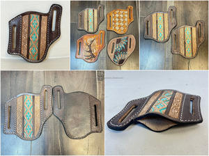 OEM & ODM ปลอกมีดหนังแท้แบบใช้มือพร้อมเข็มขัดรัดเอวซองหนังแบบตะวันตกสำหรับทุกเพศ - Product Image 3