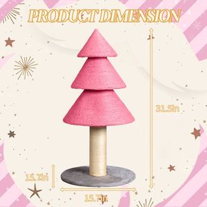 Griffoir pour chat en forme de sapin de Noël de 31,5 pouces, grand griffoir d'intérieur pour chats, tour à griffer avec sisal pour arbres et griffoirs pour chats - Product Image 3