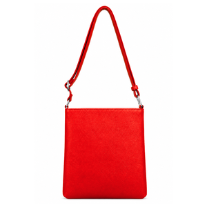 Delta |   Sigma |   Sac bandoulière messager en cuir PU rouge Theta avec deux poches zippées, sangle réglable et emblème lettre grecque - Product Image 4