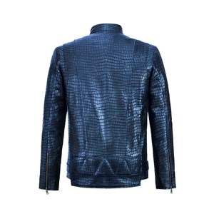 Veste en cuir sur mesure pour homme, style streetwear, veste de moto d'hiver, fermeture éclair, écologique, respirante - Product Image 2