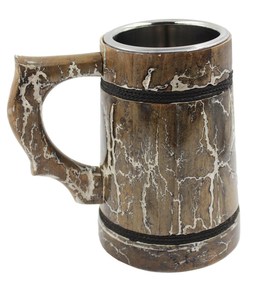 Chope à bière viking artisanale en bois poli, rustique, médiévale, écologique, gravée sur mesure, personnalisée, de collection - Product Image 5