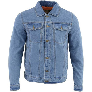 SAMROZ SPORTS Chaqueta de Mezclilla Negra Clásica para Hombre con Bolsillos para Pistolas, Manga Larga - Azul (Para Todas las Temporadas) - Product Image 1