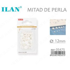 Mezza perla Ilan da 12 mm in materiale ABS per decorazioni di abbigliamento - Product Image 3