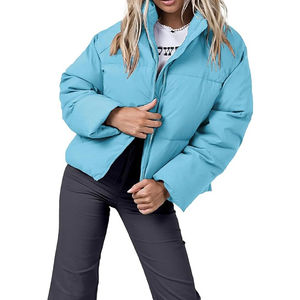 Chaqueta Acolchada de Invierno para Mujer al por Mayor, Personalizada, Tallas Grandes, con Cuello Mandarín de Piel de Oveja, Tejida, de Lona, Impermeable y Transpirable - Product Image 2