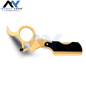Gold Plated Professional Barber Straight <b>Razor</b> Single Ring Straight Edge Shaving <b>Razor</b> for <b>Men</b> Premium Grooming Tool with Custom - Product Image 2