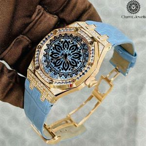 Montre de luxe en acier inoxydable, bracelet en acier inoxydable, date automatique, cadran Mandala, 40 mm, analogique, mécanique, unisexe, montre de mode, 10 bars - Product Image 5