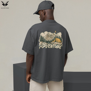 T-shirts pour hommes de qualité supérieure, surdimensionnés, style hip-hop, streetwear, imprimés, coupe ample, logo personnalisé, 100% coton - Product Image 3