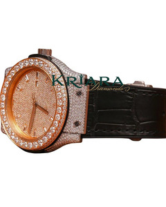 Montre en acier inoxydable de haute qualité avec diamants en verre Moissanite, bracelet réglable pour hommes et femmes, idéale pour le bureau et les soirées - Product Image 2