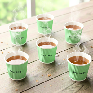 Vaso de papel desechable Ripple Wall de 4oz para un agarre seguro y un aislamiento superior para bebidas calientes y tiendas de café con leche. - Product Image 2