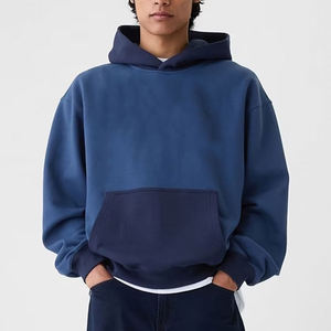 Sudadera con capucha para hombre OEM, color azul oscuro, 100% algodón, con bolsillos tipo canguro, corte holgado, para uso en invierno. - Product Image 6