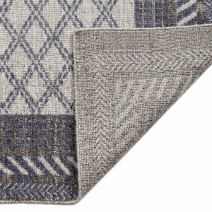 Charcoal Grey <b>Ivory</b> Wool Diamond Lattice <b>Rug</b> Eco-Friendly Non-Slip Hand Tufted Area Carpet for Living Room Hotel Interiors - Product Image 6
