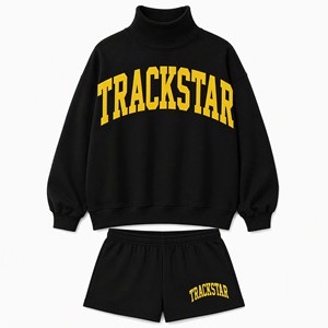 ชุดเสื้อสเวตเชิ้ตและกางเกงขาสั้นโอเวอร์ไซส์สำหรับผู้หญิง รุ่น Trackstar รุ่น TS-SET-017 - Product Image 1
