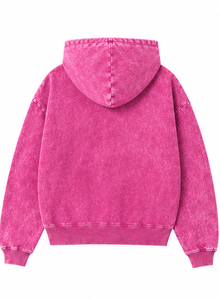 Hoodie Zippé Oversize en Coton Lavé Imprimé Sérigraphié avec Strass et Logo Personnalisé, Fabrication Usine, Vente en Gros, Streetwear - Product Image 2
