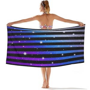 Serviette de plage en coton imprimée réactif, motif tropical personnalisé, conçue pour la plage - Product Image 3