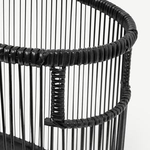 Durable Handwoven Black <b>Bamboo</b> <b>Basket</b> Multifunctional Cylinder Storage Organizer and Hamper for Household Decoration - Product Image 2