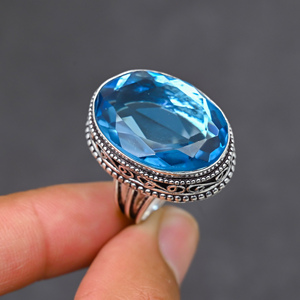 Magnifique Bague Tendance en Iolite Bleue, Argent Massif 925, Bijoux Faits Main, Vente en Gros, Prix d'Usine - Product Image 4