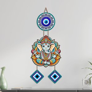 Décoration murale en MDF Shri Ganesh pour la protection contre le mauvais œil, pour l'entrée de la maison - Product Image 1