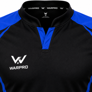 Conjunto de Camiseta de Rugby Negra y Azul para Hombre WARPRO, Manga Corta, Cuello Alto, Absorbe la Humedad, Ajuste Atlético, Uniforme de Equipo para Todas las Temporadas - Product Image 4