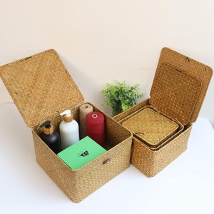 Boîte cadeau en herbe de mer naturelle, contenants faits main durables, étui, boîte à bijoux best-seller - Product Image 6