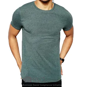 Camiseta de algodão masculina, logotipo personalizado homens de verão slub cor sólida fundo curva plissada manga curta esportes fitness casual simples homens