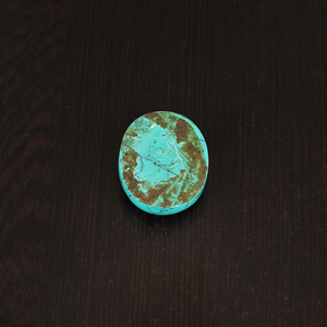 Pierre précieuse turquoise verte synthétique, cabochon ovale, 39,0 carats, 27x22 mm, pierre non montée pour bijoux - Product Image 5