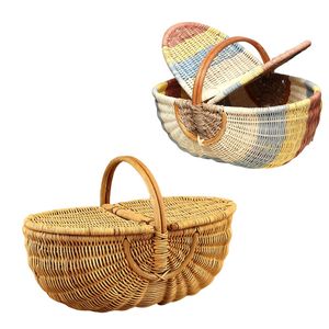 PHU HAO Customizable Natural RATTAN Harvest Picnic <b>Basket</b> Vintage Eco-Friendly Multi-Purpose Storage <b>Basket</b> for Home and Garden - Product Image 1