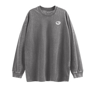 Sudaderas casuales con logotipo personalizado, lavadas al ácido, fabricadas en fábrica, sudaderas básicas lavadas al ácido para hombre - Product Image 1